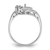 14k White Gold Diamond & 6mm Pearl Ring Mounting (No Stone Included)